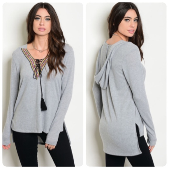 🌟 High Low Hooded lightweight Sweater - Picture 6 of 9